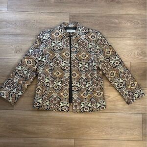 Kasper Tapestry Jacquard Open Front Women’s Blazer Size 10